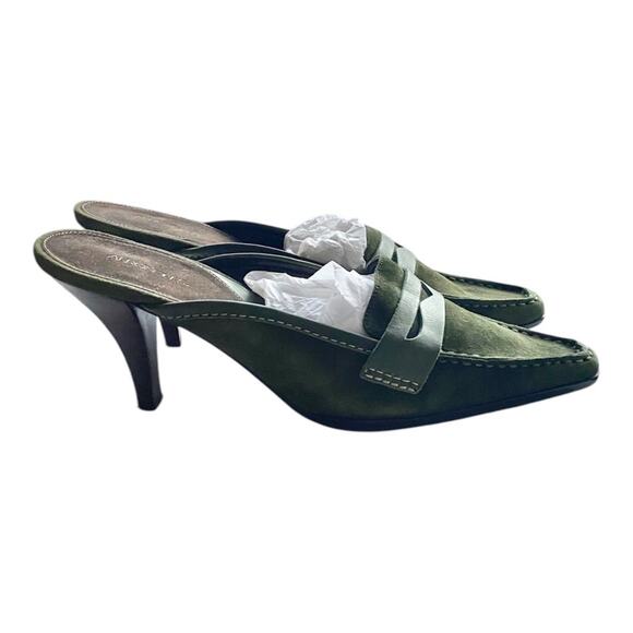 AEROSOLES Mules Kitten Heel Bow Detail Green - Picture 1 of 8